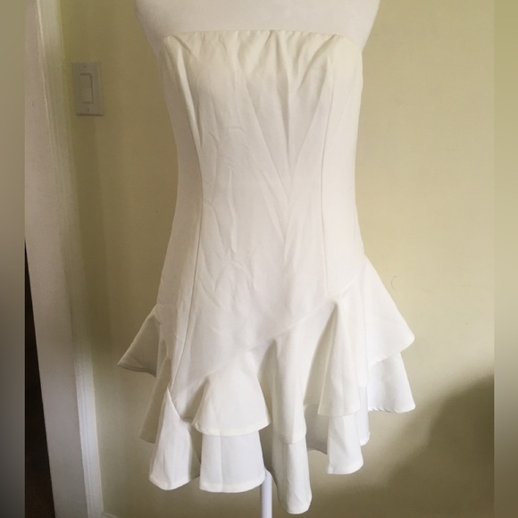 White Strapless Dress, Selfie Leslie New with Tags Size L - Picture 6 of 6